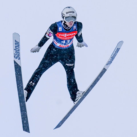 Skispringer Andreas Wellinger beim Weltcup in Lake Placid im Februar 2023.
