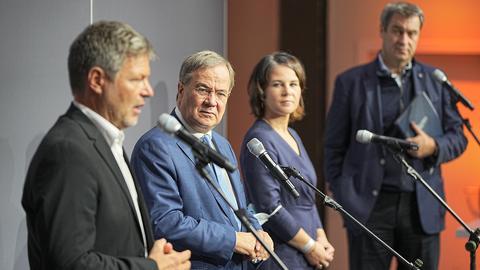 Robert Habeck, Armin Laschet, Annalena Baerbock und Markus Söder  (dpa)