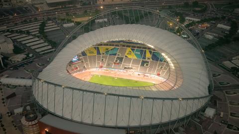 Blick auf das Stadion in Katar (dpa)