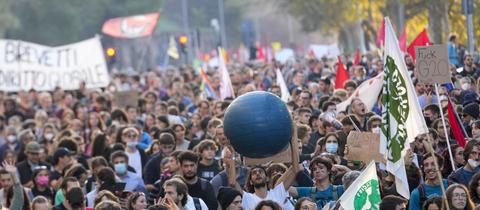 Demonstration am Rande des G20-Gipfels in Rom. (AP)