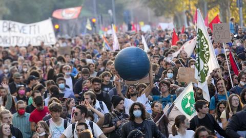 Demonstration am Rande des G20-Gipfels in Rom. (AP)