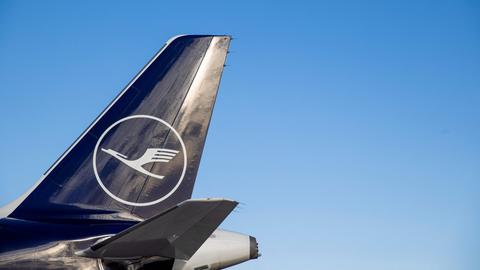 Logo der Lufthansa am Leitwerk einer Maschine (AFP)
