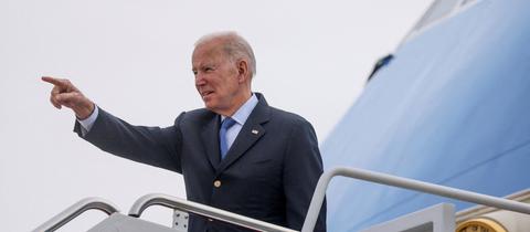 US-Präsident Joe-Biden auf dem Weg zum Gipfeltreffen in Brüssel. (REUTERS)