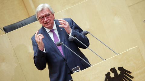 Hessens Langzeit-Ministerpräsident Volker Bouffier im Landtag in Wiesbaden. (dpa)