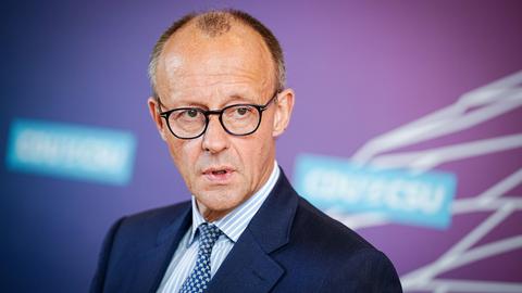 Friedrich Merz bei einer Pressekonferenz. (picture alliance/dpa)