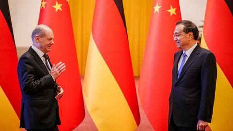 Bundeskanzler Olaf Scholz in China (EPA)