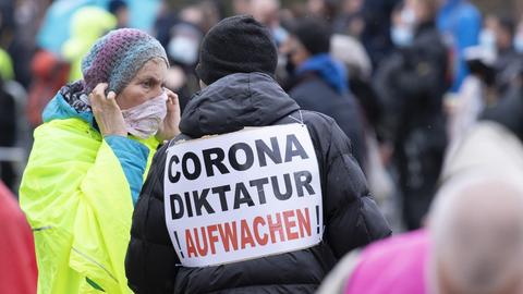 Querdenker Demo Frankfurt (dpa)