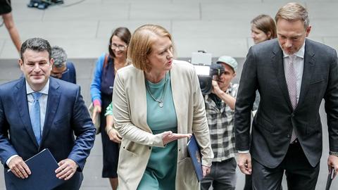 Hubertus Heil, Lisa Paus und Christian Lindner