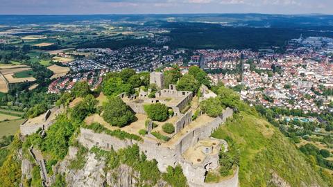 Die Festungsruine auf dem Hegauvulkan.