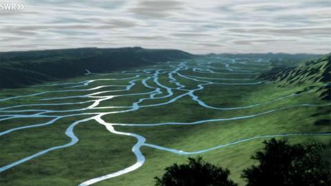 Animation des Oberrheintals vor rund 65 Millionen Jahren