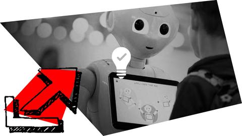 Roboter in dem BildungsBox- Design