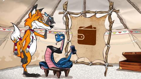 Fuchs Fox und Schlange Polly im Wunderwigwam