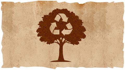 Baum mit einem Recycling Logo