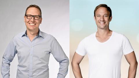Thomas Klingelschmitt, Teamleiter Strategie und Entwicklung hr3, (li.) und Tobi Kämmerer, hr3-Morningshow-Moderator (re.).