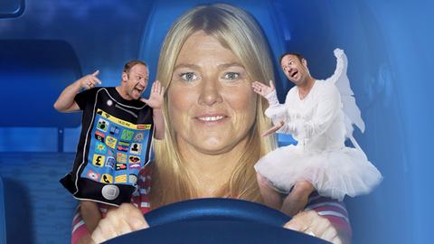 Die hr3-Morningshow-Moderatoren Tanja Rösner und Tobi Kämmerer in einem Videoclip zur Aktion Kopf hoch - Das Handy kann warten.