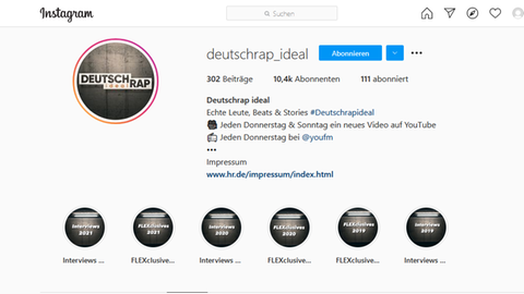 Screenshot Deutschrap ideal Instagram 