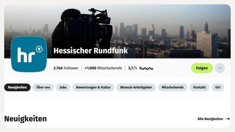 Die Seite des Hessischen Rundfunks bei Xing