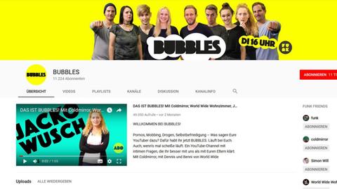 Der Youtube-Kanal von "Bubbles": Screenshot