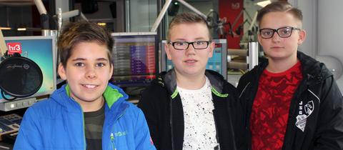 Lucas, Elias und Victor im Studio