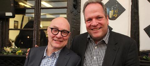 Thomas Koschwitz (links) und hr1-Chef Martin Lauer