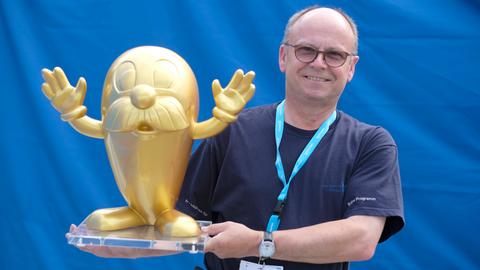 Norbert Waas mit dem Goldenen Onkel Otto