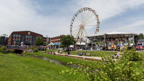 Der Hesische Rundfunk (hr) auf dem Hessentag in Bad Hersfeld am 09. Juni 2019.